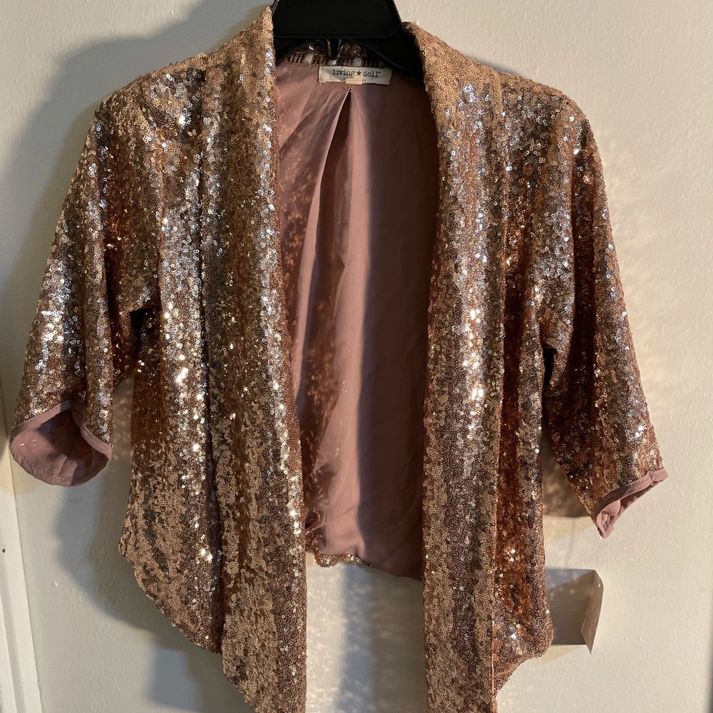 NEW Blush Sequins Blazer Jacket. Size Small.